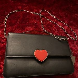 Black with cute heart bag